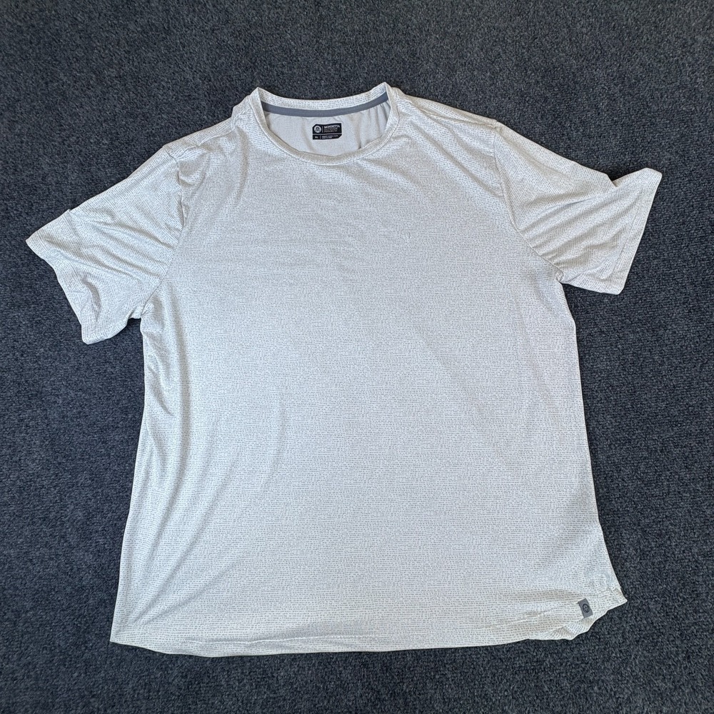 Mondetta Outdoor Project T-Shirt Men XL White Gray Micro Dash Stretch Activewear